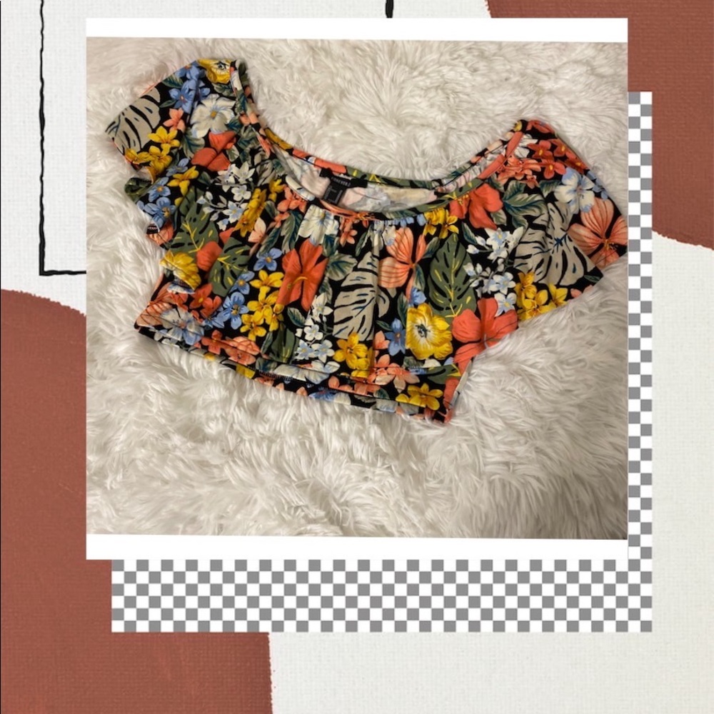 Forever 21, crop top, Size Small, New with Tags, flower print - Picture 1 of 1